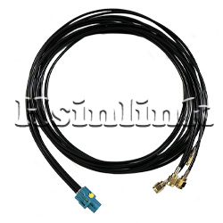 HS-4port-MiniFakraZF To SMAM With RG174 Cable XXcm (6G)_RB